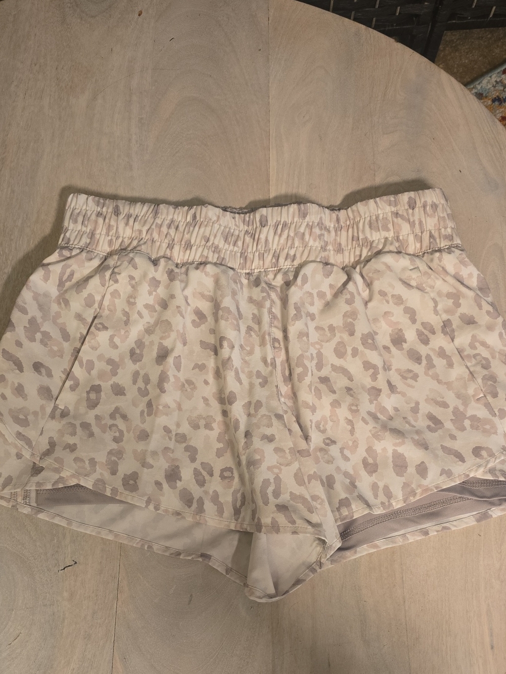 Avia Leopard Print Athletic Lined Running Shorts Size M 8-10